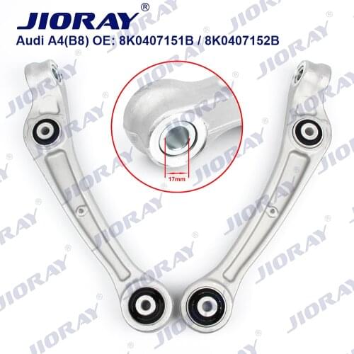 JIORAY Pair Front Lower Suspension Control Arm Straight For Audi A4 8K2 8K5 8KH B8 A5 8F7 8TA Q5 8K0407151B 8K0407152B 17mm