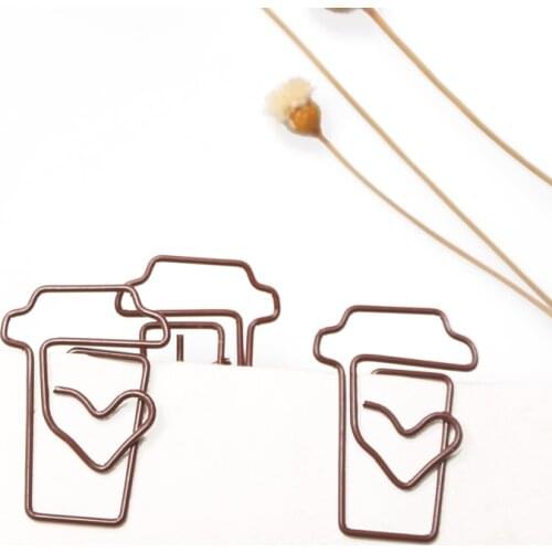 Coffee Cup shaped Paper clip Creative Paperclip Bookmark coffee metal Paper Clip Planner Clips Paperclips Paper Clips Decorative