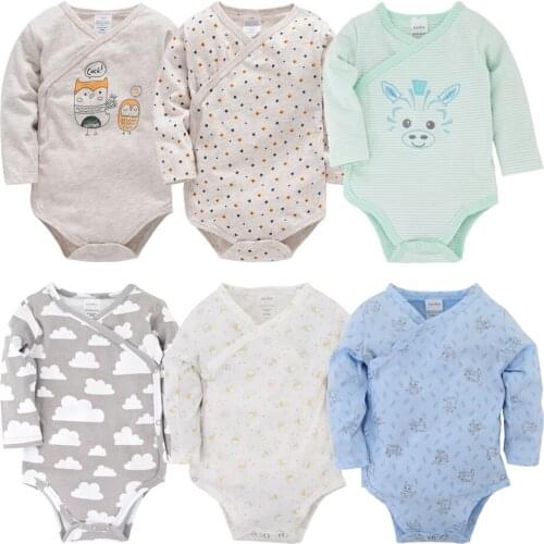 6pcs Baby Rompers Summer Style Unisex Infant Jumpsuit New Born Boy Girl Cloths Enfant Long Sleeve Playsuit Bebe Naissance 0-12M