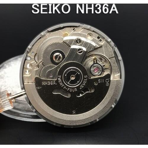 24 Jewels Seiko Mechanical Watch Movement NH36A 4R36 White Datewheel Automatic Watch Replacement Movt Watchmakers Genuine Parts