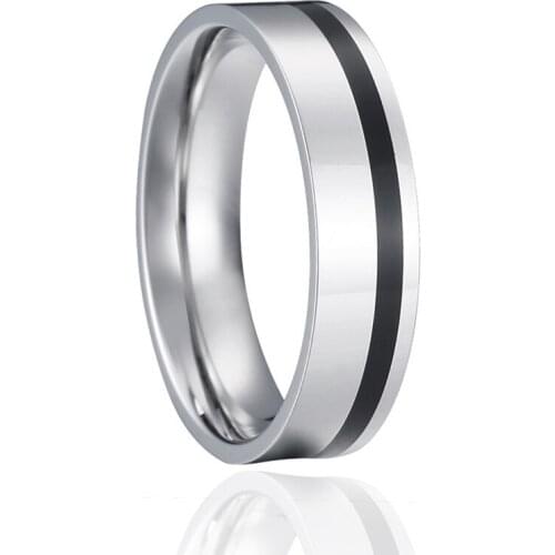 Black ring men jewellery accessories Rings Wedding Bands Classic Comfort fit