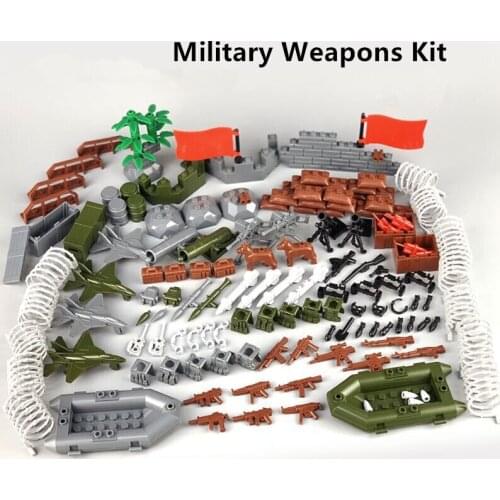 WW2 Series Mini Military Soldiers Figures Building Blocks Sets Accessories Weapons Horse MOC Build Bricks Boys Christmas Toys