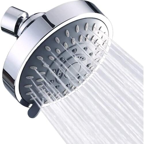 Shower Head High Pressure Rain Fixed Showerhead Rainfall 5-Setting with Adjustable Metal Swivel Ball Joint - Relaxed Shower