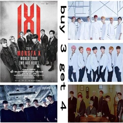 Monsta X Posters K-POP Wall Stickers White Coated Paper Prints High Definition Home Decoration Art Brand decoracion habitacion