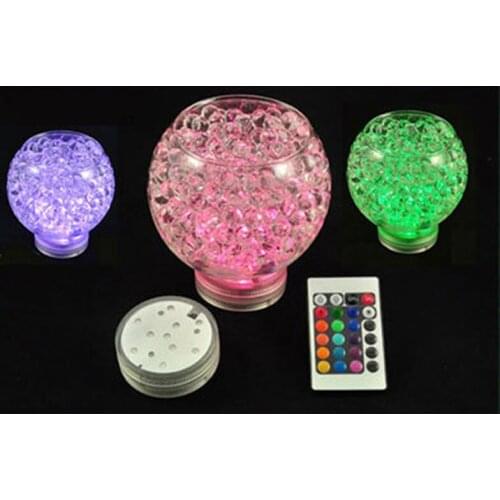 Novelty 4pcs/lot Remote Control Submersible Floral Led Light Base Multi-colors Changing Wedding Decoration Centerpieces