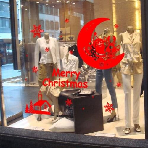 Happy New Year Window Wall Sticker Christmas Glass Stickers Xmas Party Gift Wallpaper Home Decoration