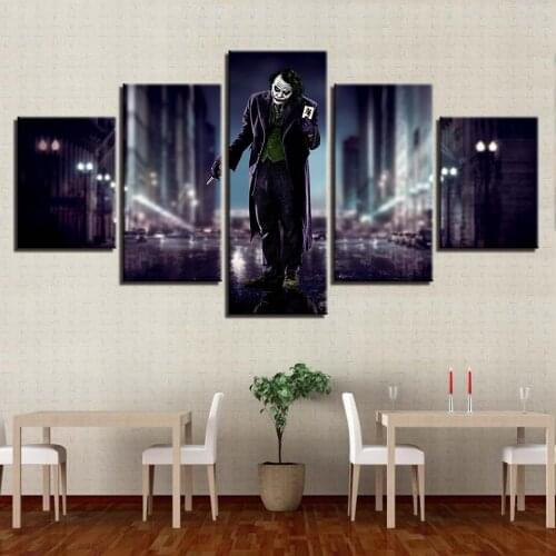 5 Pieces Clown on The Street Movie Posters Modular Canvas HD Prints Paintings Wall Art Pictures Home Decor No Framed