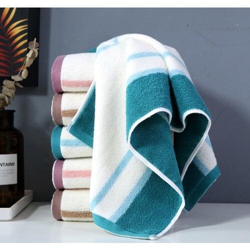 3PCS/Lot Pure Cotton Face Towel Bathroom Solid Color Soft Adults Stripe Face Hand Towels Terry Washcloth Travel Sport Towel