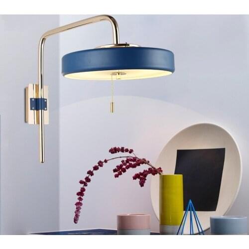 Rama led Wall Lamps living room modern Nordic minimalist iron creative designer model room home bedroom bedside LU80120