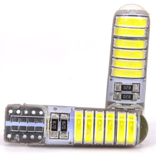 600pcs New T10 Silicone case LED 7020 12 SMD LED 7014 194 W5W Car Side Wedge Light Lamp Bulb Cold White 6500K Car styling 12V
