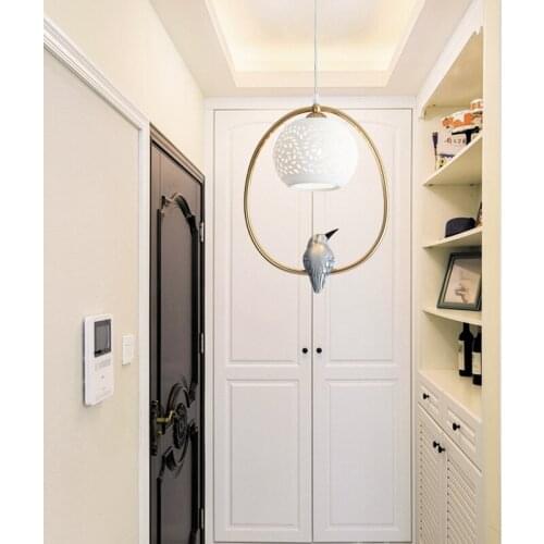 Modern led glass pendant light nordic dining room kitchen light bird designer hanging lamps home decor avize lustre lighting e27