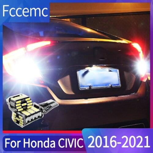 LED Reversing Lamp Super Bright Light on Cars For Honda Civic 10th Modified Car Accessories 6000K Cool White Backup Lights Bulbs