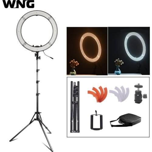 18 inch 55W LED Ring Light Makeup Dimmable Ring Lamp Lighting with Tripod for Make-up artist Videographer YouTube Photo Shooting