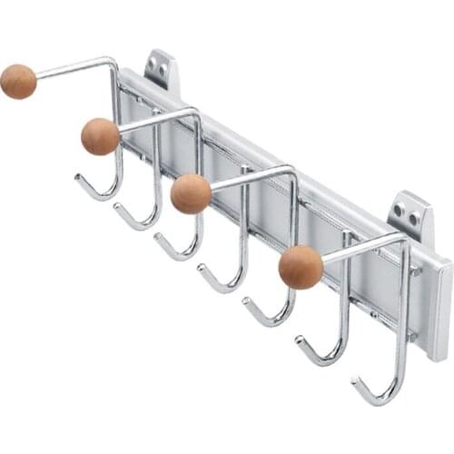 Wardrobe telescopic hanger belt scarf integrated hook in the cabinet side-mounted push-pull clothes hanger storage hardware