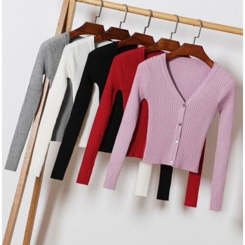 Early Autumn New Style Outer V-neck Top Knit Sweater Cardigan Sweater Womens Spring And Autumn Short Small Fragrance Thin Coat