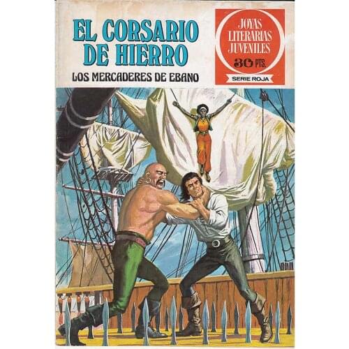 The iron corsary, Youth Literary jewelry Red Series N. 3, year 1977, ED. BRUGUERA, 2ª ED., AUTHOR AMBROS