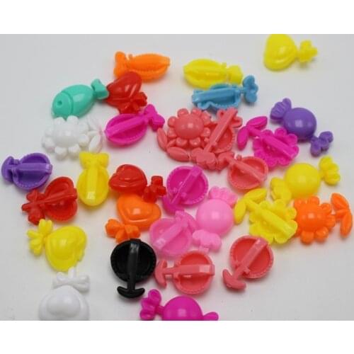 100 Mixed Color Assorted Plastic Mini Hair Pin Clamp Clip Bows 22X16mm DIY Craft