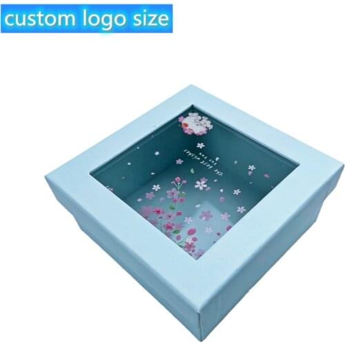 1000pcs custom logo size custom cardboard pen packaging box gift box with window custom cosmetic storage packaging box