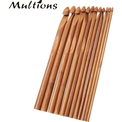 3mm-25mm Assorted Sizes Bamboo Round Crochet Needle Set Handle Crochet Hooks Kit For Handcrafted Knitting Needles