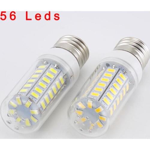 220V 56 LEDS Lamp Corn Bulb lights Lamparas SMD 5730 Lampada warm white E27 Bombillas candle light E27 Ampoule led Light Bulbs