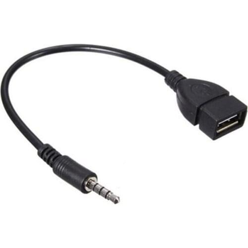 3.5mm Male AUX Audio Plug Jack To USB 2.0 Female Converter Cable Adapter/For Car