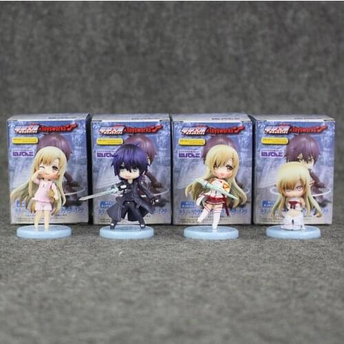 4pcs/set Anime Sword Art Online figure set SAO Kirito Asuna Niitengo Figures PVC Action Model Toys Dolls For Boys Girls 5-6cm