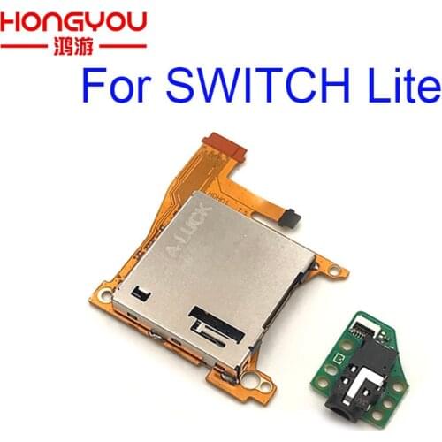 5pcs For NS Switch Lite Earphone Connector Jack Plug Port Socket Headphone Game Card Socket Repair Parts With Board