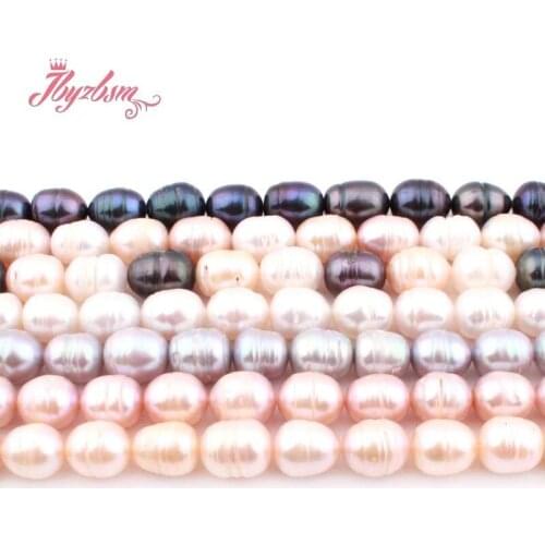 9-11mm Oval Cultured Freshwater Pearl Beads Loose Natural Stone Beads For Women DIY Necklace Bracelat Jewelry Making Strand 15"