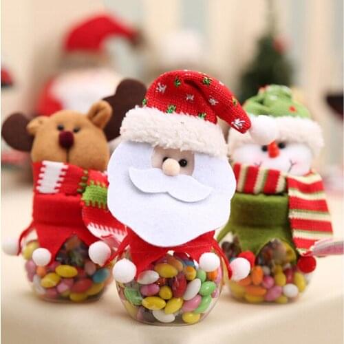 New Year Merry Christmas Candy Jar Christmas Sugar Bowl Santa Claus Snowman Elk Gift Christmas Item Indoor Christmas Decoration