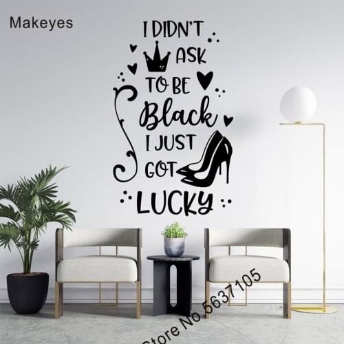 Makeyes I Don't Ask Black Wall Sticker Highheels Vinyl Wall Decal Home Livingroom Decor Salon Beauty Wall Mural Barbershop Q742