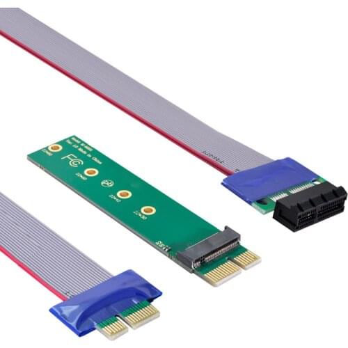 CYSM M-key NVME AHCI SSD to PCI-E 3.0 1x x1 Vertical Adapter with Cable Male to Female Extension