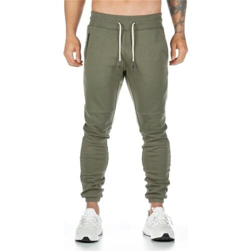 Joggers pants mens casual pants pure color the gym exercise tracksuit pants qiu dong mens sport tailored slacks