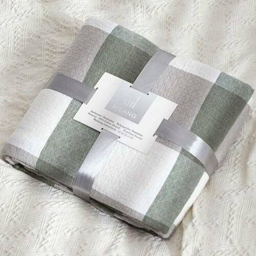 Geometric Cotton Gauze Sofa Plaid Blanket Summer Baby Sleeping Quilt School Dormitory Comforter