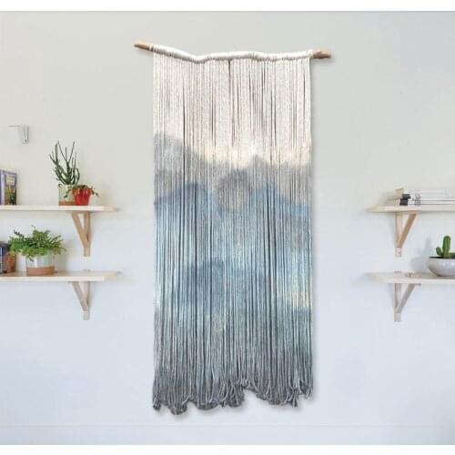 Ins Landscape Painting Nordic Tapestry Decoration Hanging Cloth Tassel Hand-Woven Cotton Hanging Painting Bedroom Living Room Ba