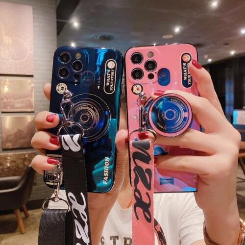 Fashion Fold Holder Silicone Case For Samsung M02 M62 M11 M21 M31 M51 S20 S21 S10 S9 S8 Note 20 Note 10 Lite Retro Camera Case