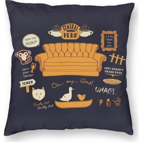 Friends Cushion Cover Sofa Home Decorative Classic TV Show Square Throw Pillow Cover 40x40cm Office Pillow Cover