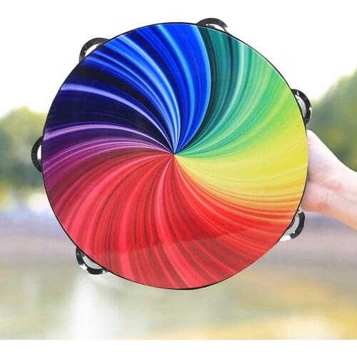 Educational Musical Tambourine Drum 8 inch Double Row Colorful for Kids Children Orff Percussion Instrument
