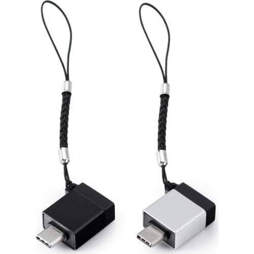 Wholesale/50PCS Otg adapter Type-c adapter lanyard keychain C revolving USB3.0 female adapter Custom LOGO