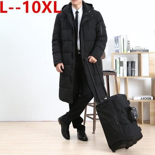 Plus size 8XL 7XL 6XL long parkas winter jacket men New warm Windproof Casual Outerwear Padded Cotton Coat Big Pockets Parkas