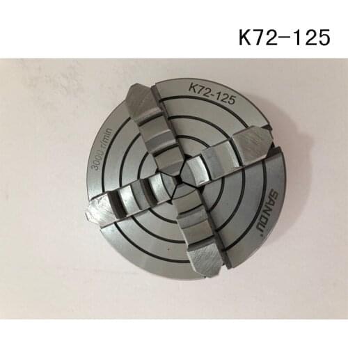 Russian Delivery 54 Jaw scroll chuck K72-125 Lathe Chuck 125mm Four-Jaws 5'' Manual Chuck for CNC Clathe Fixture New
