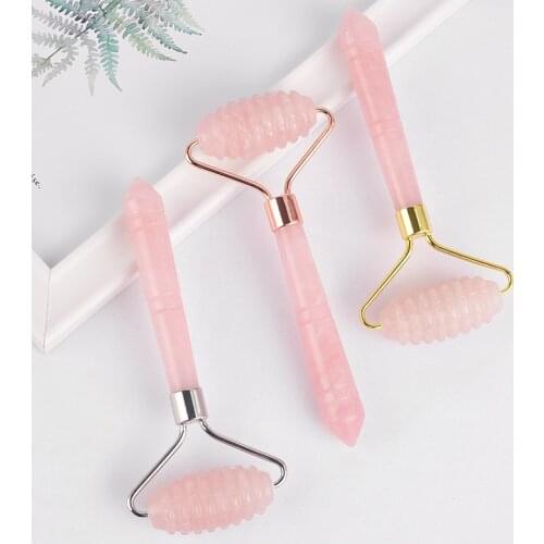 Natural Rose Quartz Jade Roller Women Facial Anti-Aging Massager Manual Beauty Tool for Face Massage Slimming Skin Care Lifting