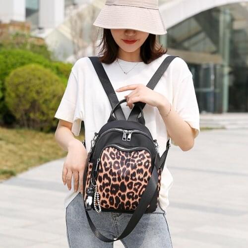 Popular Leopard Print Oxford Women Backpack Fashion Floral Elegant Female Shoulder Bag Fashion Casual Travel Girls Backpack Bag