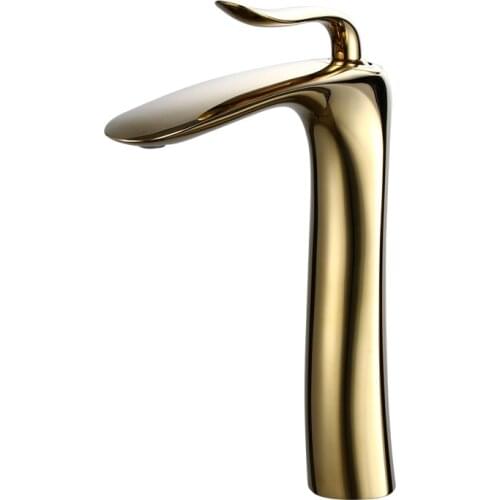 Basin Faucet Solid Brass Hot & Cold Bathroom Sink Mixer Crane Tap Brushed Gold Single Handle Deck Mounted Creative New Arrivals
