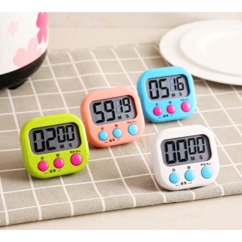 Egg Timer Kitchen Digital Screen Timer Square Cooking Count Up Countdown Alarm Magnet Clock For Kitchen Accessories Tools
