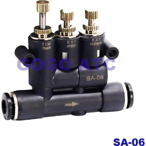 SA-06 External adjustable air cushion stroke with adjustable speed buffer cylinder pneumatic joint buffer time adjustable