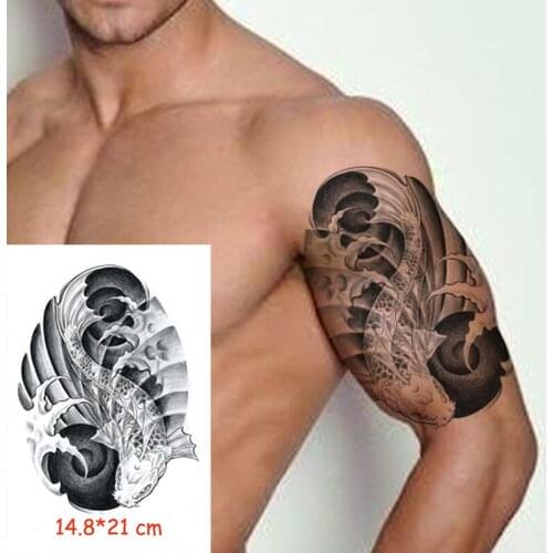 Waterproof Temporary Tattoo Sticker fish starfish wave shell tatoo Body Art fake tattoos flash tatto Woman Man boy 14.8*21 cm