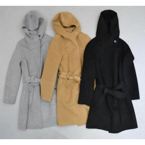 Women Wool Coat 2020 Winter Woolen Coat Cashmere Outerwear Hooded Short Woolen Outerwear Elegant New