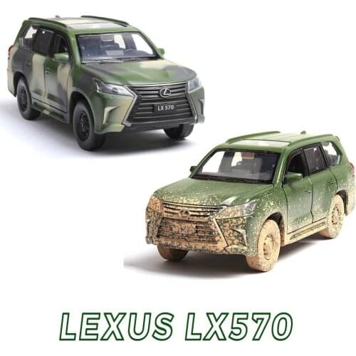 1:32 LX570 Music Light Alloy Metal Diecast Cars Toy Gold White Black Door Openable Pull Back Model Car Toys for children kids