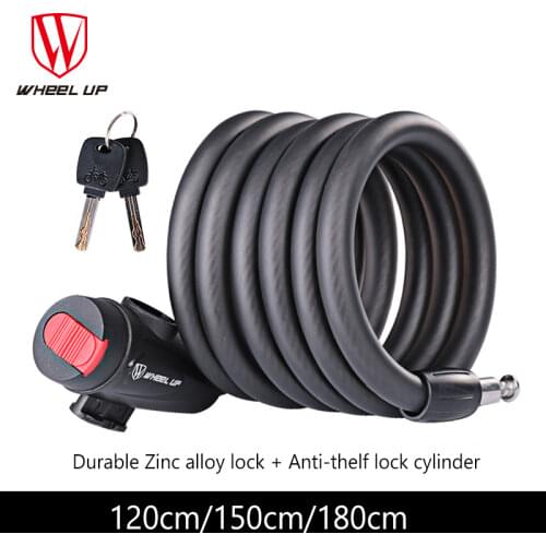 1.8m Anti Theft Bike Lock Bicycle Accessories Steel Wire Security Bicycle Cable Lock MTB Road Motorcycle Bike Equipment Wheel Up