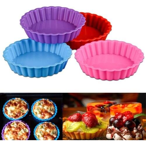 1pcs Eco-friendly Silicone Round Fondant Cake Bread Mold Pizza Bakeware Baking Tools Make Fondant Molds Decorating Tools